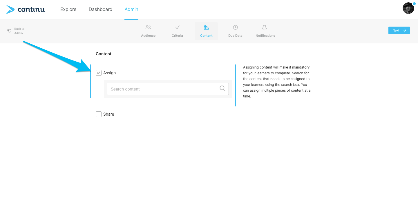 Assigning content to the Automation